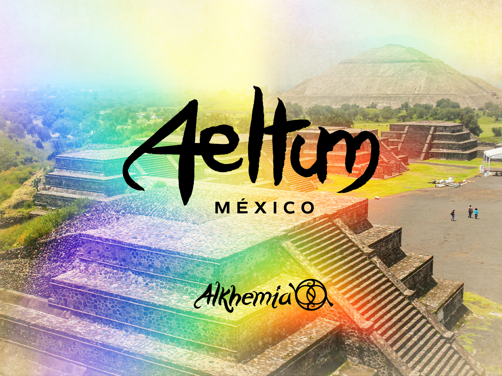 Aeltum Mexico event artwork over Teotihuacan.